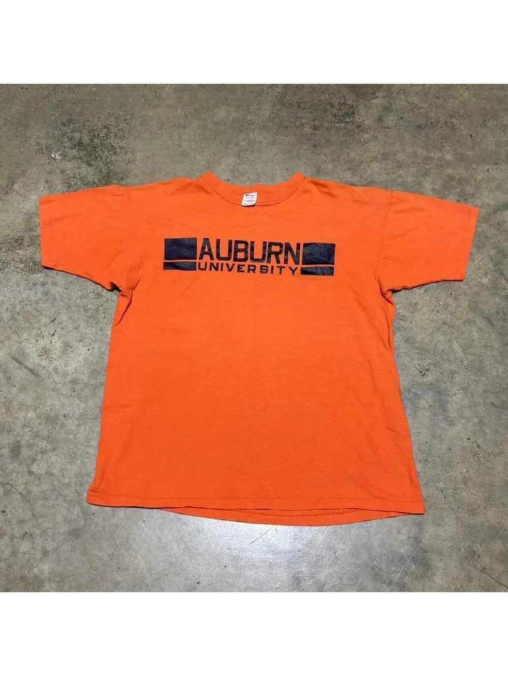 Vtg 70s/80s Auburn University orange Champion tee - Picture 1 of 4